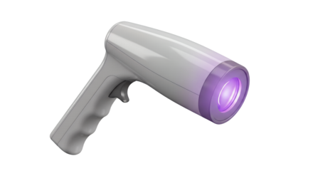 Modern Handheld UV Device Glowing Purple Light transparent render