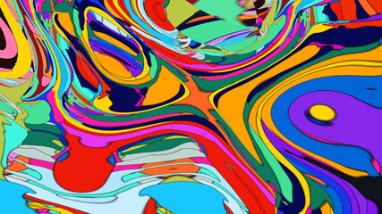 Colorful abstract psychedelic liquid and fluid background pattern