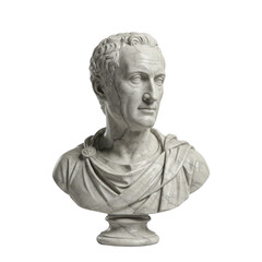 Fototapeta premium Marble Bust of Julius Caesar isolated PNG with Transparent Background