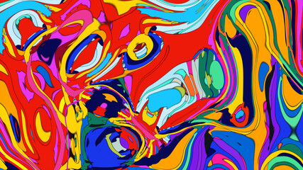 Abstract Retro Pattern with Organic Shapes and Vibrant Colors Perfect for Backgrounds Wallpapers and Creative Design Projects Illustration
