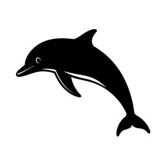 Fototapeta premium Dolphin Silhouette Clipart | Black and White Dolphin Outline Image