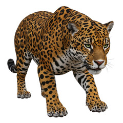 Jaguar stalking its prey isolated PNG with Transparent Background