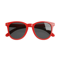 Red wayfarer sunglasses for summer isolated PNG with Transparent Background