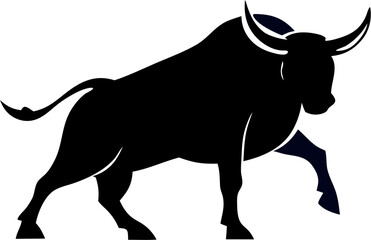 Bull Silhouette Vector | Strong Animal, Horned Beast, Ranch, Farm, Wildlife Design