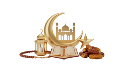 Set of islamic religious icons, set of islamic religious symbols. islamic calligraphy of mosque