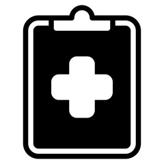 Obraz premium A medical clipboard icon, ideal for healthcare websites, health apps, or medical marketing materials.