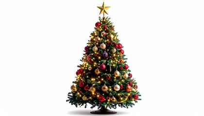 Fototapeta premium christmas tree isolated on white background