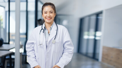 portrait of a smiling female doctor.