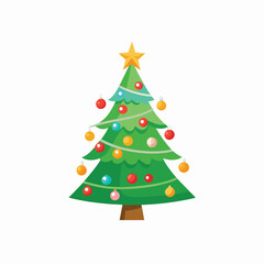 Christmas tree vector illustration on white background