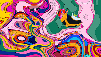 Abstract Retro Pattern with Organic Shapes and Vibrant Colors Perfect for Backgrounds Wallpapers and Creative Design Projects Illustration
