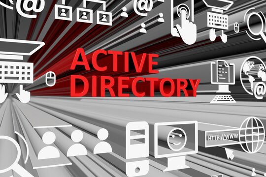 ACTIVE DIRECTORY concept blurred background 3d render illustration