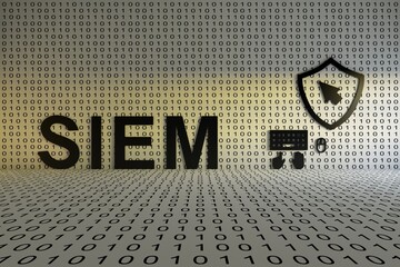 SIEM concept text sunlight 3D illustration