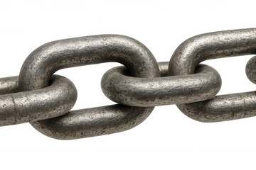 Obraz premium Metal chain links connecting, representing strength, security, power, and constraint on a transparent background
