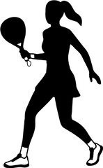 Padel player silhouette vector