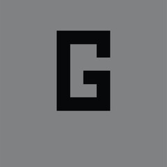 G grid logo design with black color and gray background