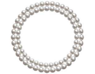 Fototapeta premium Pearl Necklace in Elegant Circular Arrangement, Top-Down View