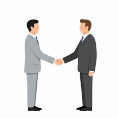 Flat Style Businessman Handshake Deal Negotiation Agreement Partnership Cooperation Illustration