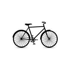 Isolated Bicycle Silhouette on White Background Simple Cycle
