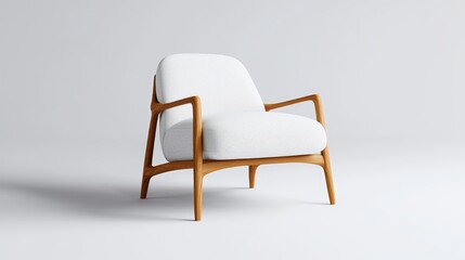 Stylish Armchair with Smooth Wood and Soft Upholstery