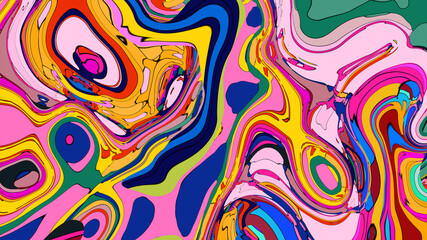 Abstract colorful psychedelic video for music festival
