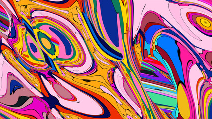Colorful abstract psychedelic liquid and fluid background pattern