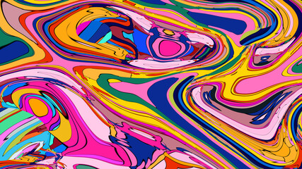 Abstract Retro Pattern with Organic Shapes and Vibrant Colors Perfect for Backgrounds Wallpapers and Creative Design Projects Illustration
