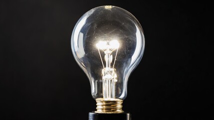 filament. An illuminated light bulb representing a creative idea, with a glowing effect against an abstract background. product launch decks.