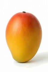 Ripe Whole Mango with Yellow-Orange Gradient on White Background