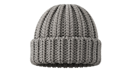 Grey Knitted Beanie Hat Warm Winter Apparel