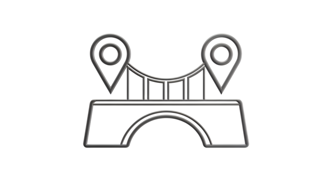 Bridge Location Pins Connection Icon Transparent