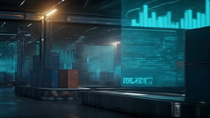 Digital Warehouse Management System with Conveyor Belt and Data Analytics Visualization - Powered by Adobe