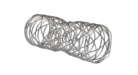 Advanced Metallic Stent Device Transparent Background for Medical Use