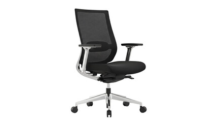 Modern Ergonomic Office Chair Mesh Back Isolated Transparent