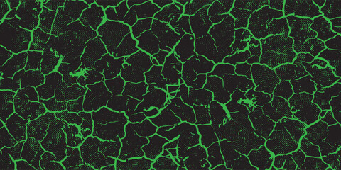 Concept Green Grunge Texture with ground cracks For Banner, Cover, and Flyer. eps 10