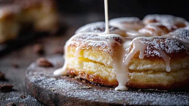 A delicious pastry with colorful icing