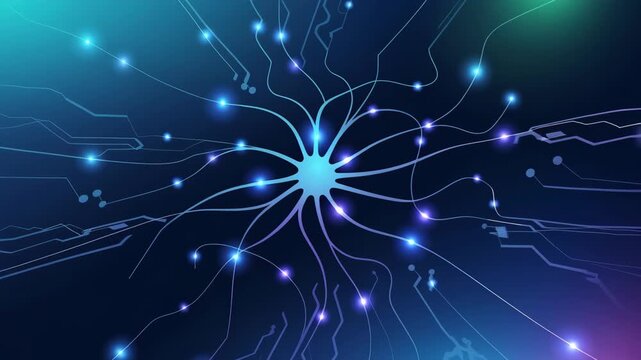 Network Node: An interconnected network node pulsing with vibrant light, suggesting the complex neural pathways of the brain.