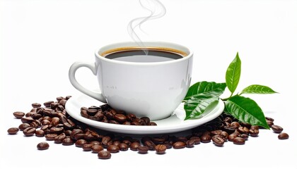 cup of coffee with beans