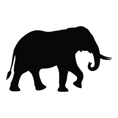 Silhouette of african elephant walking majestic wildlife silhouette icon silhouette symbol silhouette