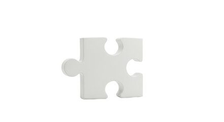 White Jigsaw Puzzle Piece Isolated on Black Background Transparent