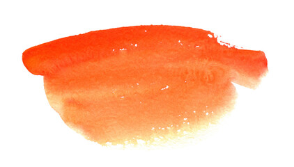 Abstract orange watercolor brush strokes background. Hand drawn watercolor spot for logo or text	