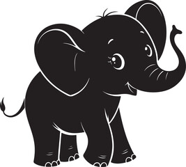 Cute Baby Elephant Vector Illustration for Kids and Nursery Design