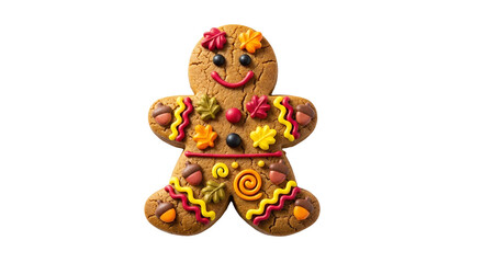 Festive Gingerbread Man Fall Decor Transparent Background