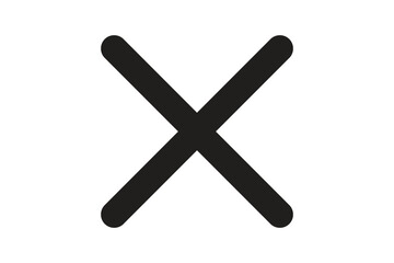 black and white cancel cross close tab icon vector