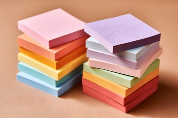 Lifestyle home office sticky notes colorful reminders