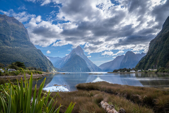 Amazing and famous beautiful place where tourist can see wonderful nature Fiord ,sound ,waterfalls , kea , cruise Milford sound south island New Zealand 