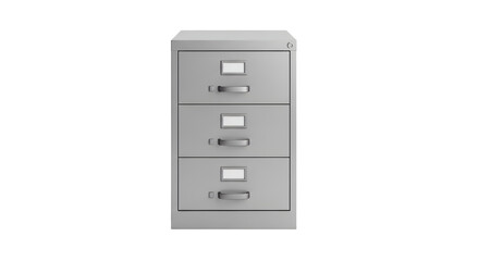 Isolated Grey Filing Cabinet Office Storage Transparent