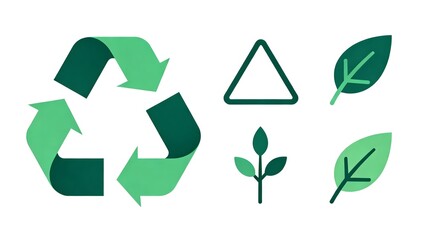 Recycling and nature symbols