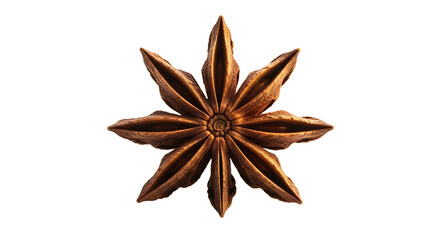 Star Anise Pod Aromatic Spice Isolated on Black Background Transparent