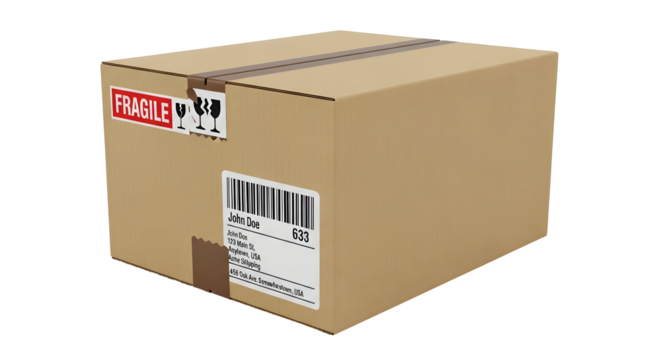 Secure shipping of fragile items with this sturdy cardboard box, perfect for e-commerce, retail, and supply chain businesses ensuring safe delivery