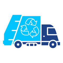 Recycling Truck Simple Vector Icon Collection